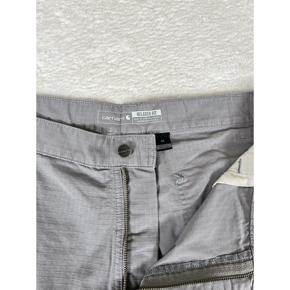 Carhartt Force 103543 Braxton Relaxed Fit Gray Cargo Shorts Ripstop Men's Sz 40 - Picture 6 of 11